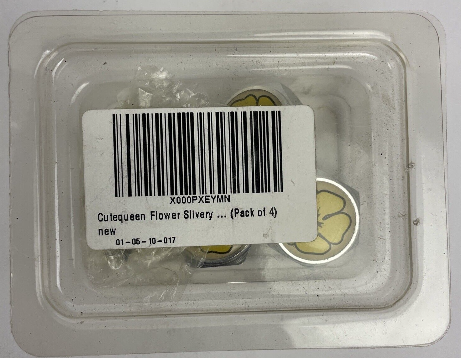 4 Yellow FLOWER License Plate Frame BOLTS Screws Caps CAR TRUCK SUV BOAT RV