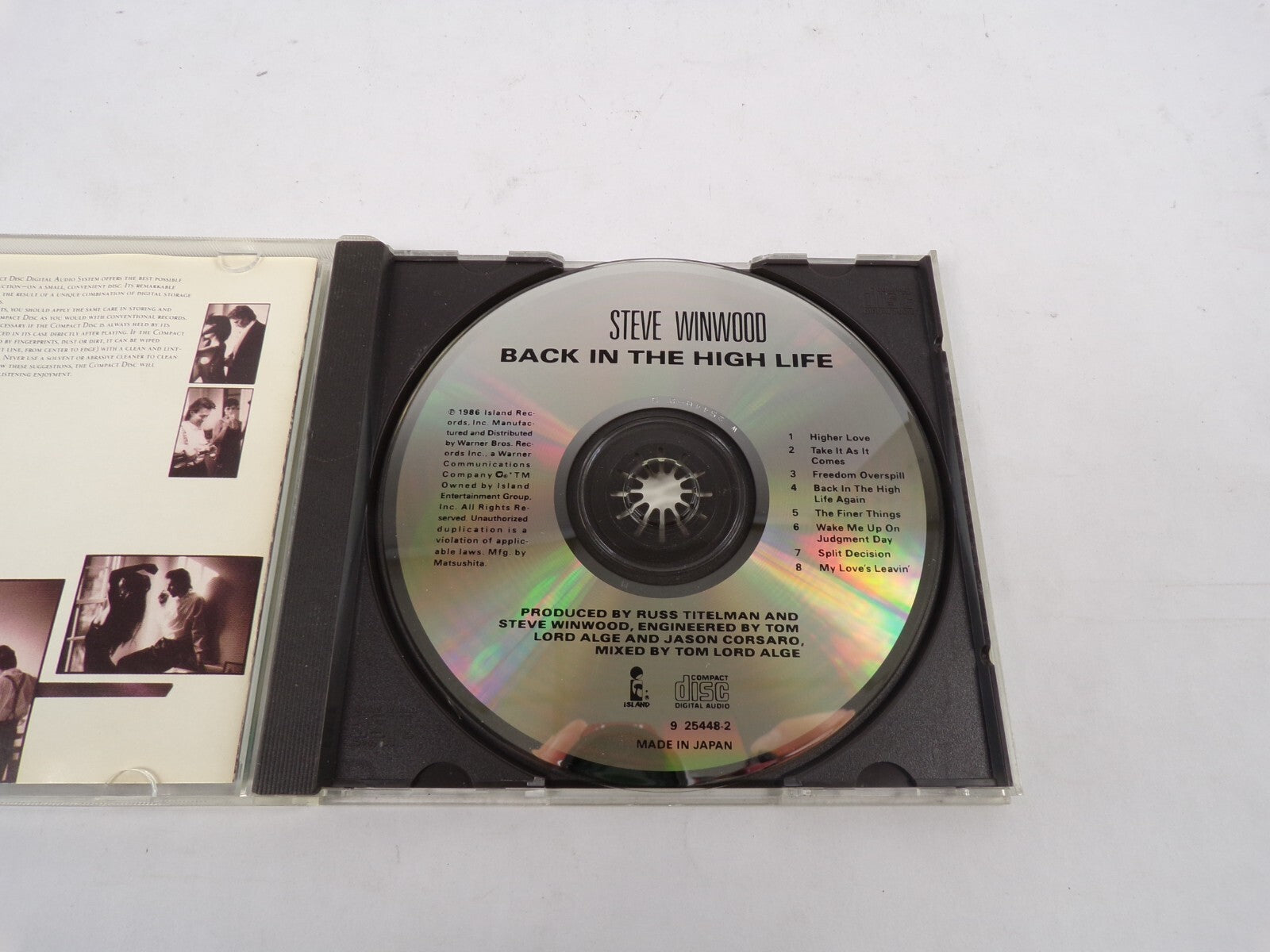 Steve Winwood Back In The High Life Higher Love Take It As It Comes FreedomCD#26