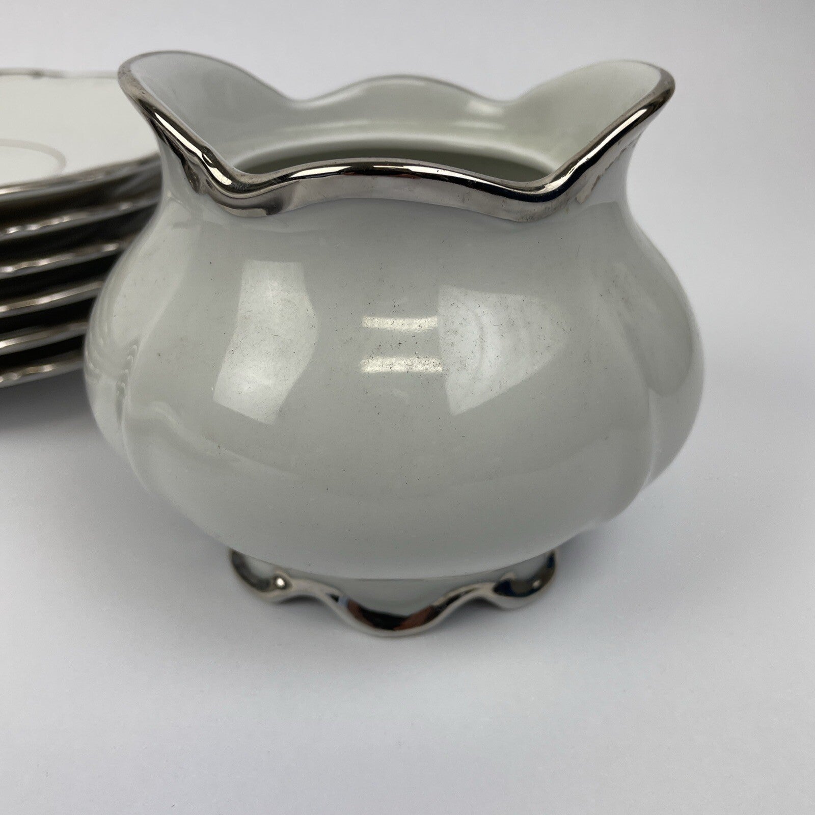 Lot 16 x Mitterteich Z & Co. Bavaria Silver Lark Bowls Plates Tea Cup Elegance