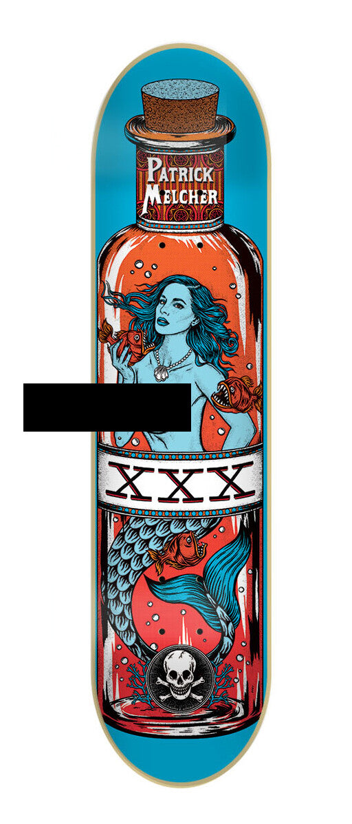 Patrick Melcher Pro BLUE MERMAID deck Death Skateboards 8.375 grip free shipping