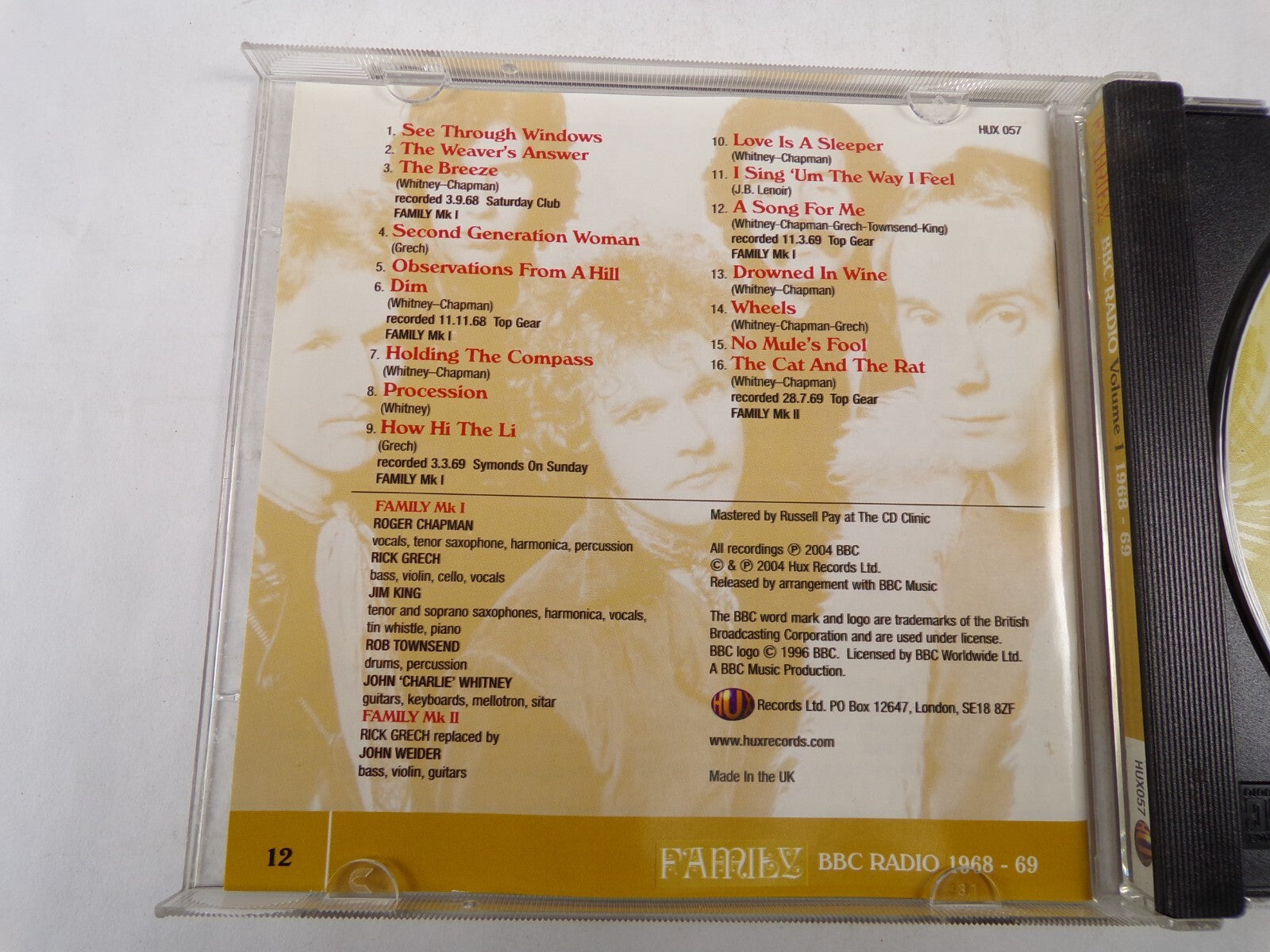 Family Vol 1 The Breeze See Through Windows Dim A Song For Me Wheels CD#56