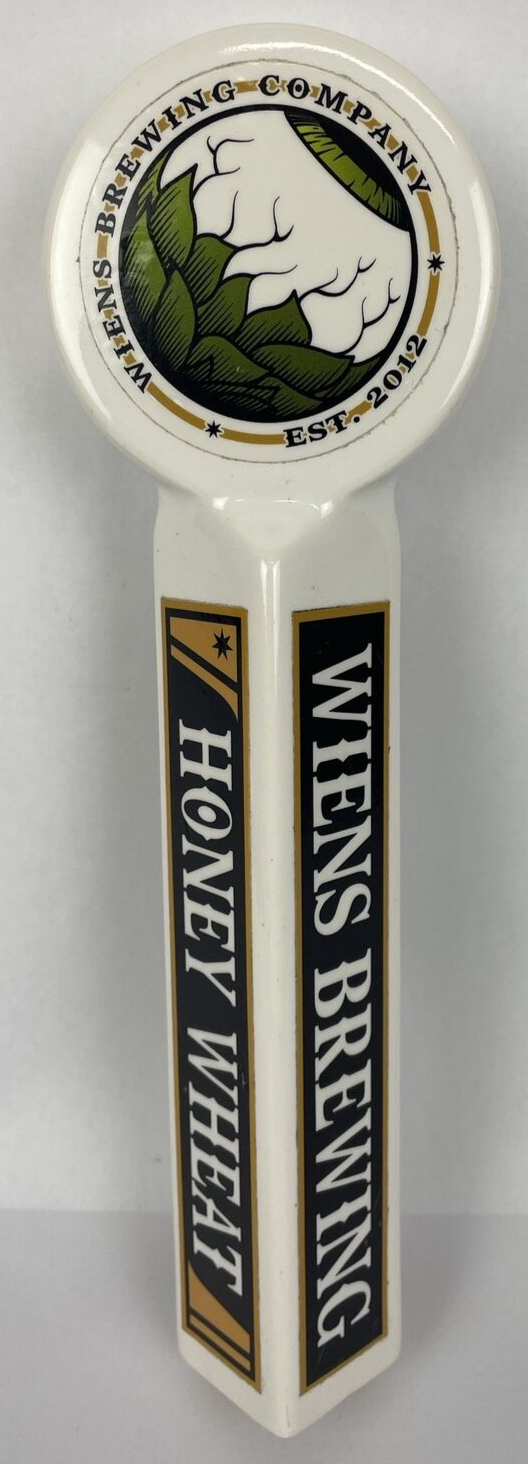Wiens Brewing Company 2012 HONEY Wheat Ale Beer Ceramic Tap Handle 10" - LOOK