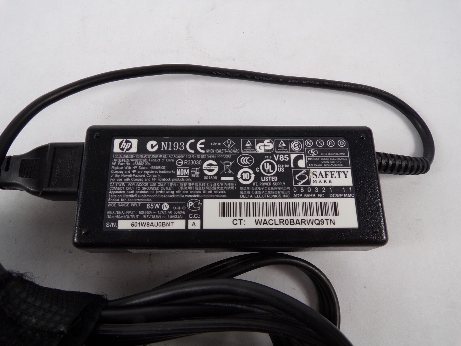 Geniue AC Adapter PPP009D Output 18.5 V 3.5 A Power Supply Adapter A85