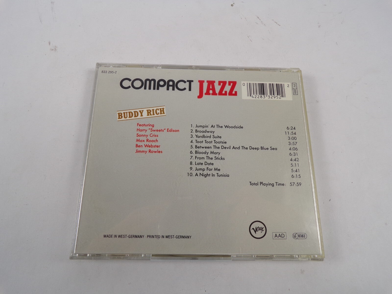 Compct Jazz Buddy Rich Featuuring Harry Sweets Edison Sonny Criss Max RoachCD#51