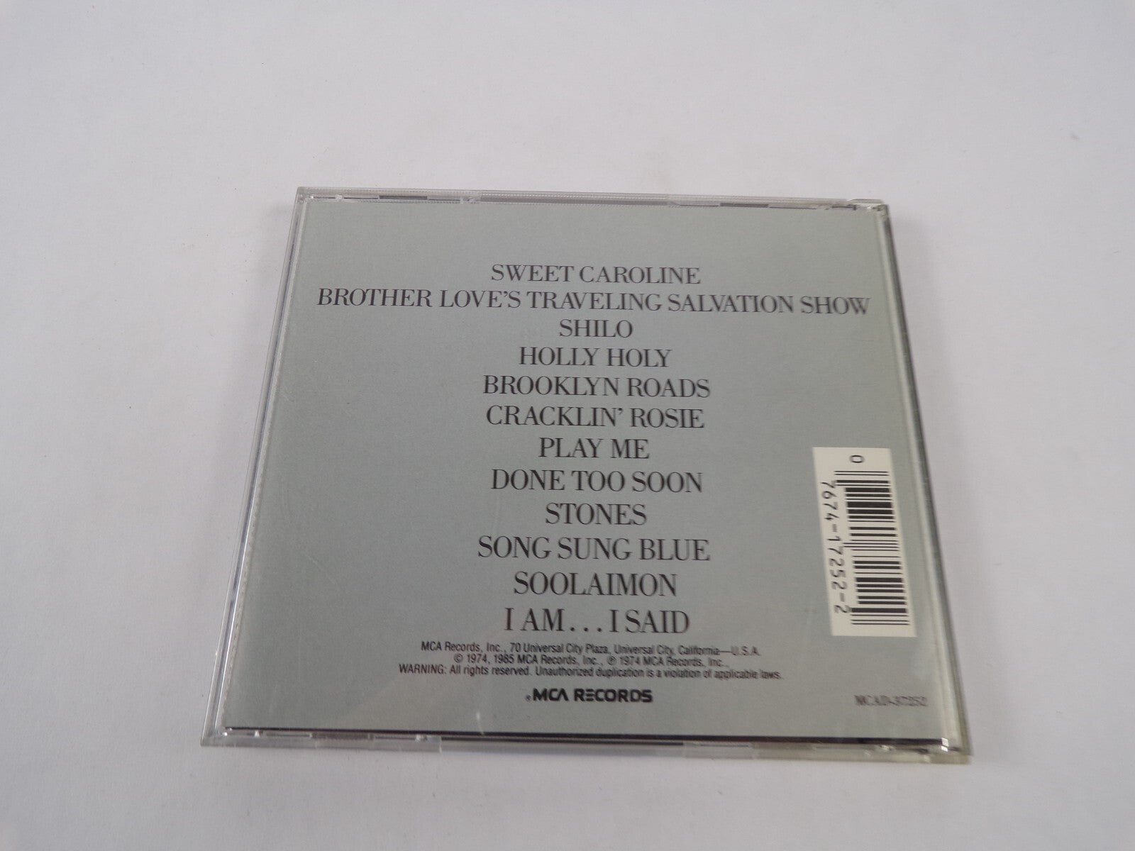 Neil Diamond His 12 Greatest Hits Song Sung Blue Iam I Said Play Me BrotherCD#27
