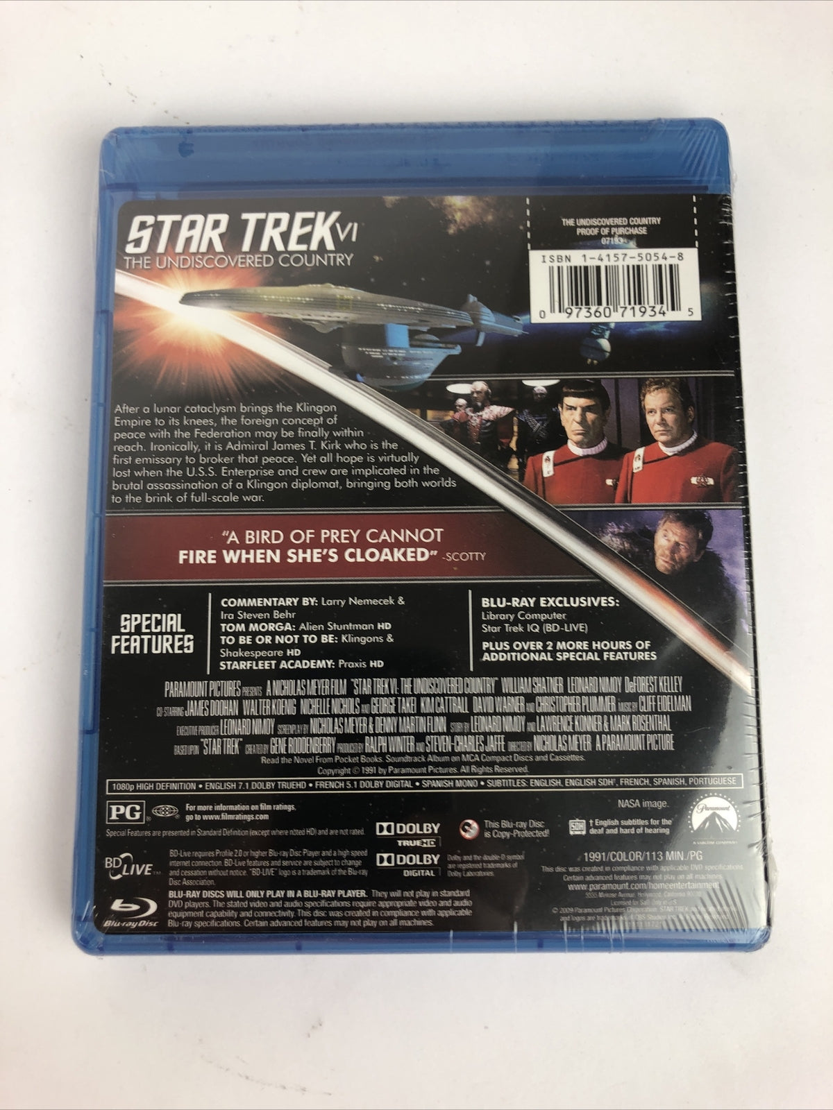 Star Trek VI: The Undiscovered Country (Blu-ray, 1991) ~ William Shatner ~ NEW