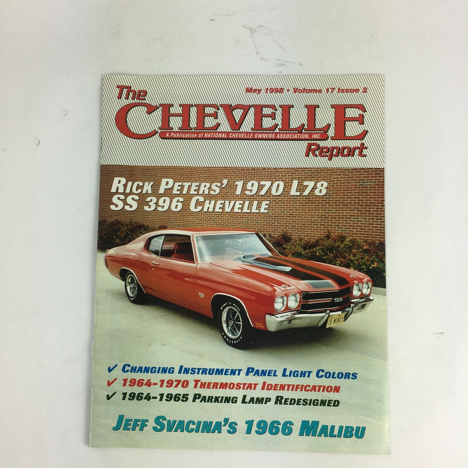 December 2001 Chevy Times Magazine Jerry & Pearl Acheson's Flame Red 64 Malibu
