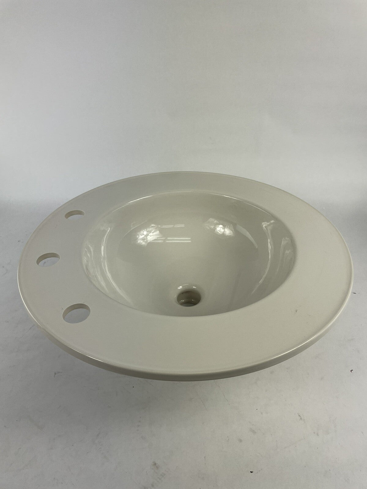 Kohler Camber K-2282-10-0 round drop-in white bathroom sink with widespread faucet holes