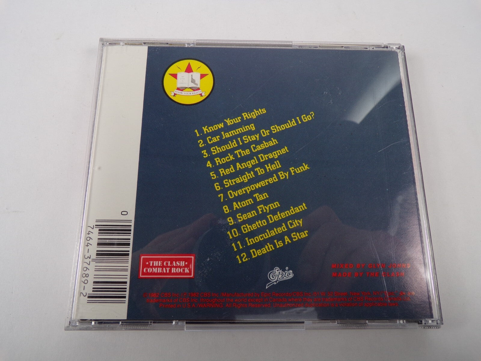 The ClashCombat Rock Know Your Right Car Jamming Red Angel Dragnet CD#56