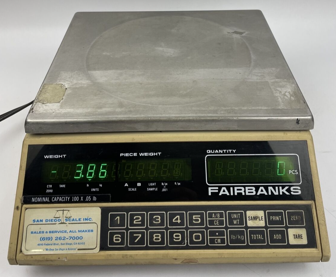 Fairbanks Electronic Counting Scale Model 45-7015 Nominal Capacity 100 x .05 lbs