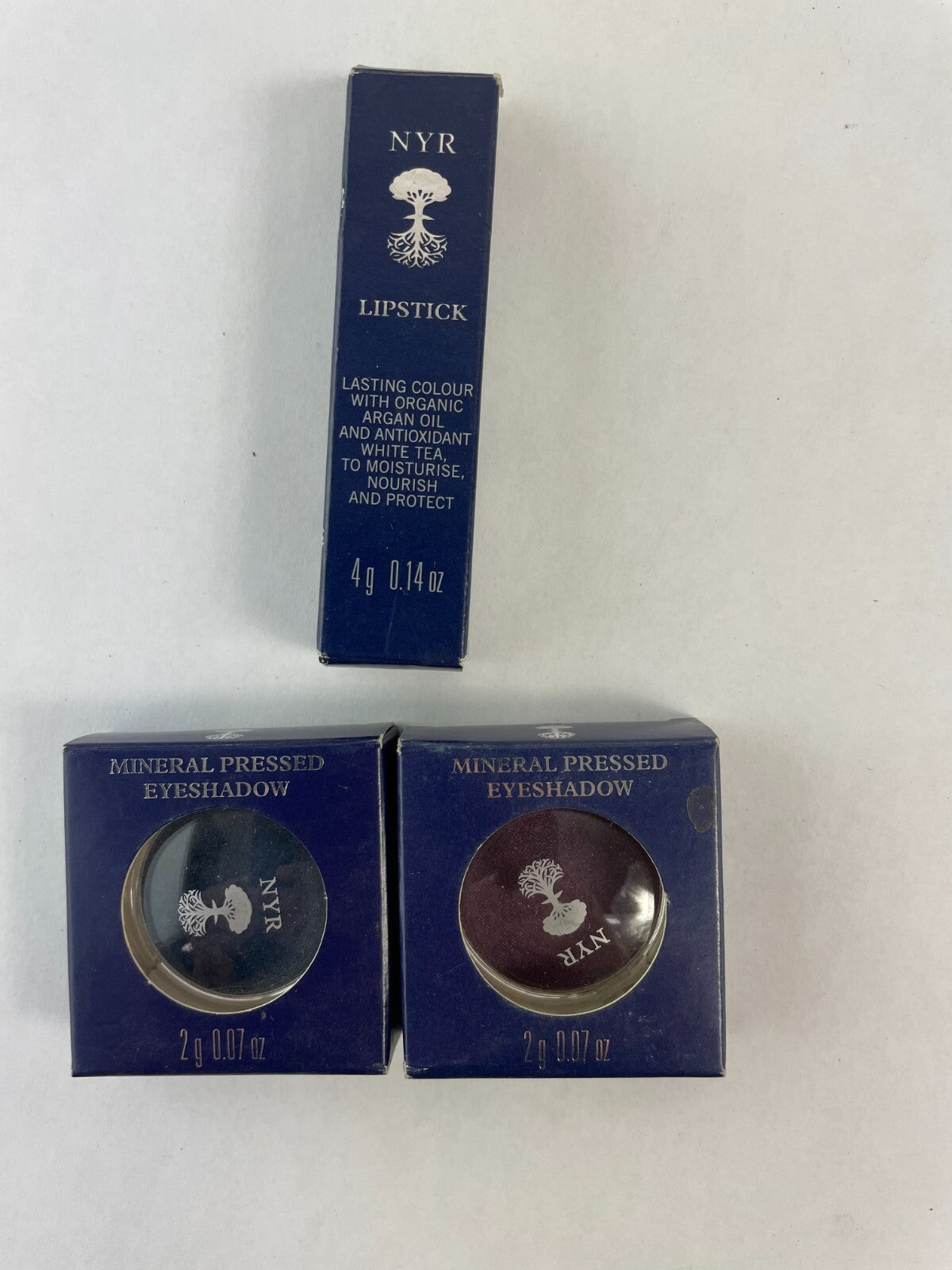 NYR Lipstick Organic Argan Oil Antioxidant Nourish and Mineral Pressed Eyeshadow