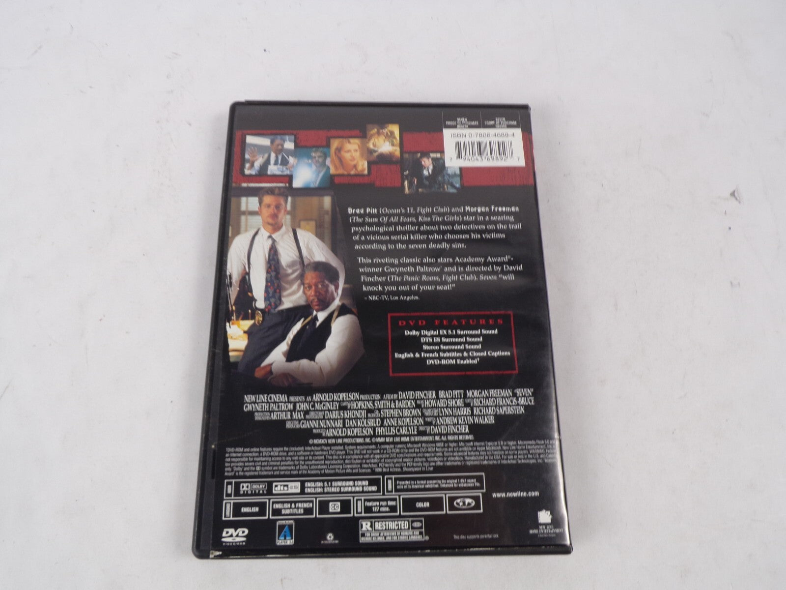 Seven Brad Pitt Morgan Freeman Arnold Kopelson DVD Movies