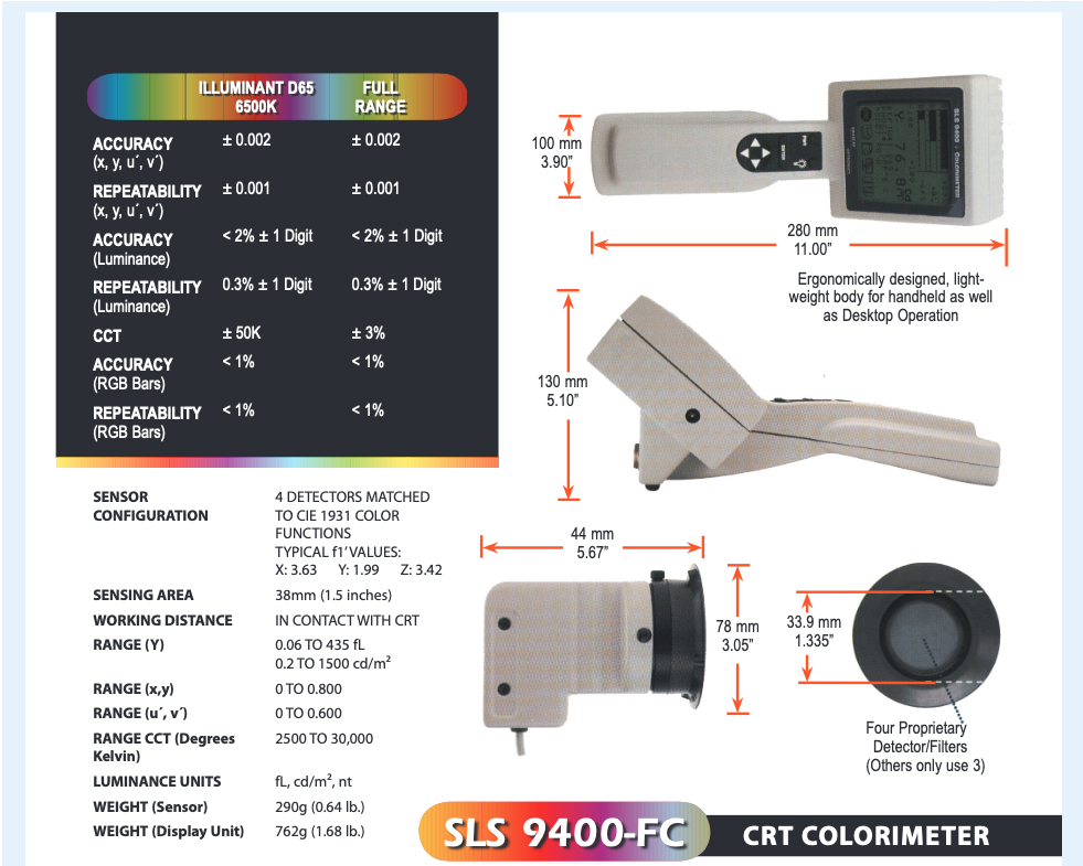 Graseby Optronics UDT SLS 9400 COLORIMETER with case