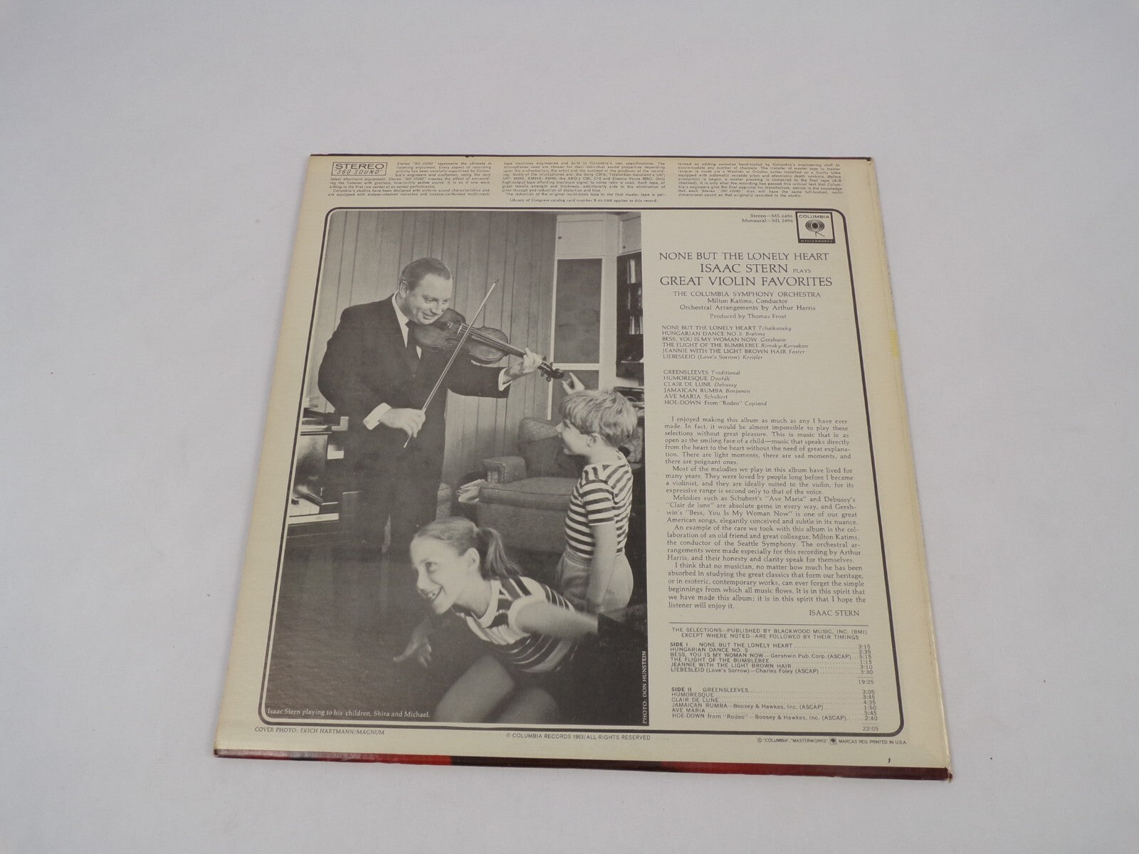 None But The Lonely Heart Isaac Stern Great Violin Favorites Vinyl Record