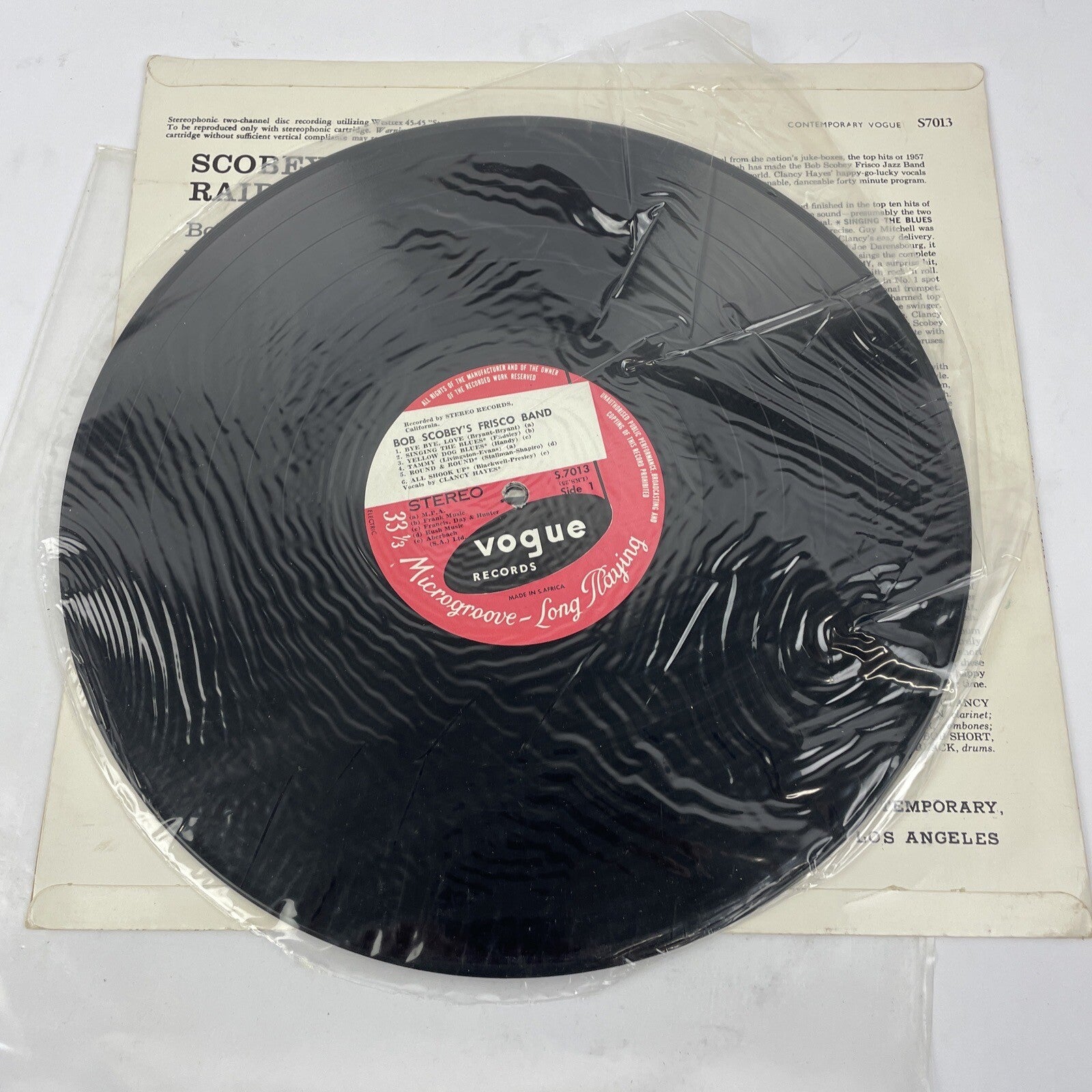 BOB SCOBEY & CLANCY: raid the jukebox CALIFORNIA 12" LP 33 RPM * Swinging Jazz
