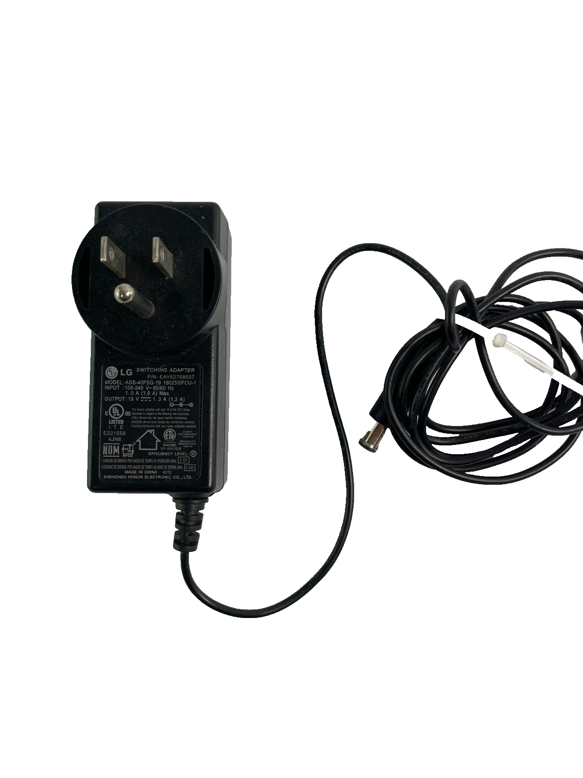 Geniune LG Model ADS-40FSG-19 Output 19V 1.3 A AC Power Supply AC Adapter #A85