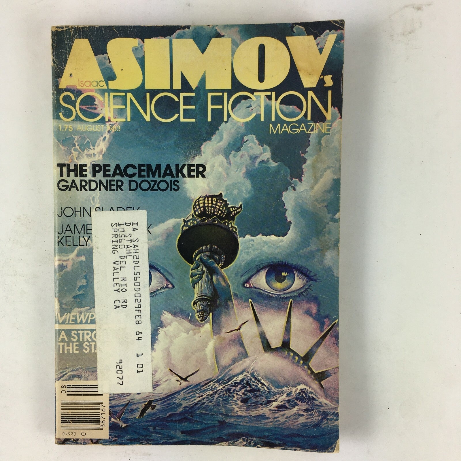 August 1983 Asimov's Science Fiction Magazine The Peacemaker Gardner Dozois