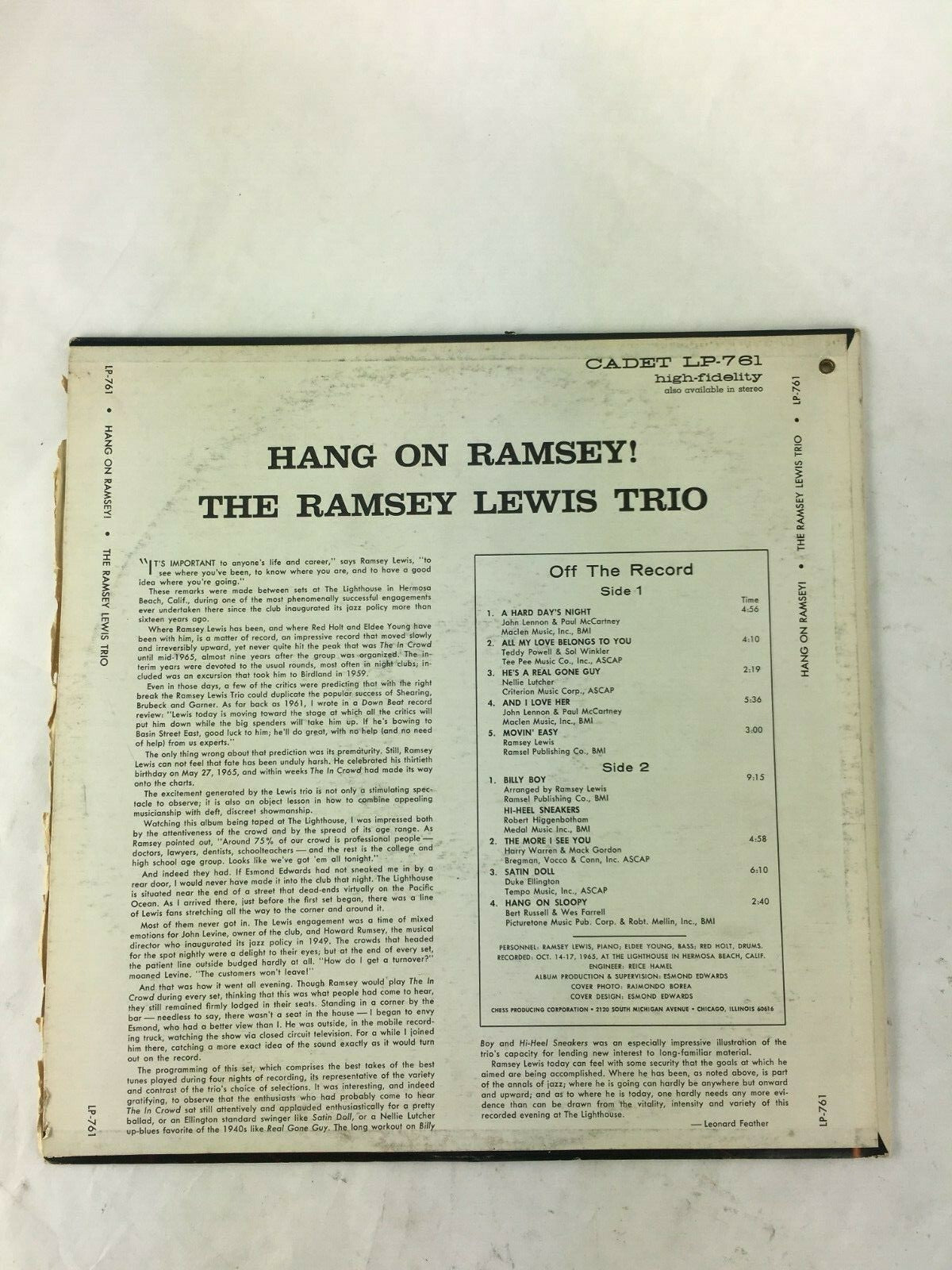 Hang On Ramsey! Ramsey Lewis Trio