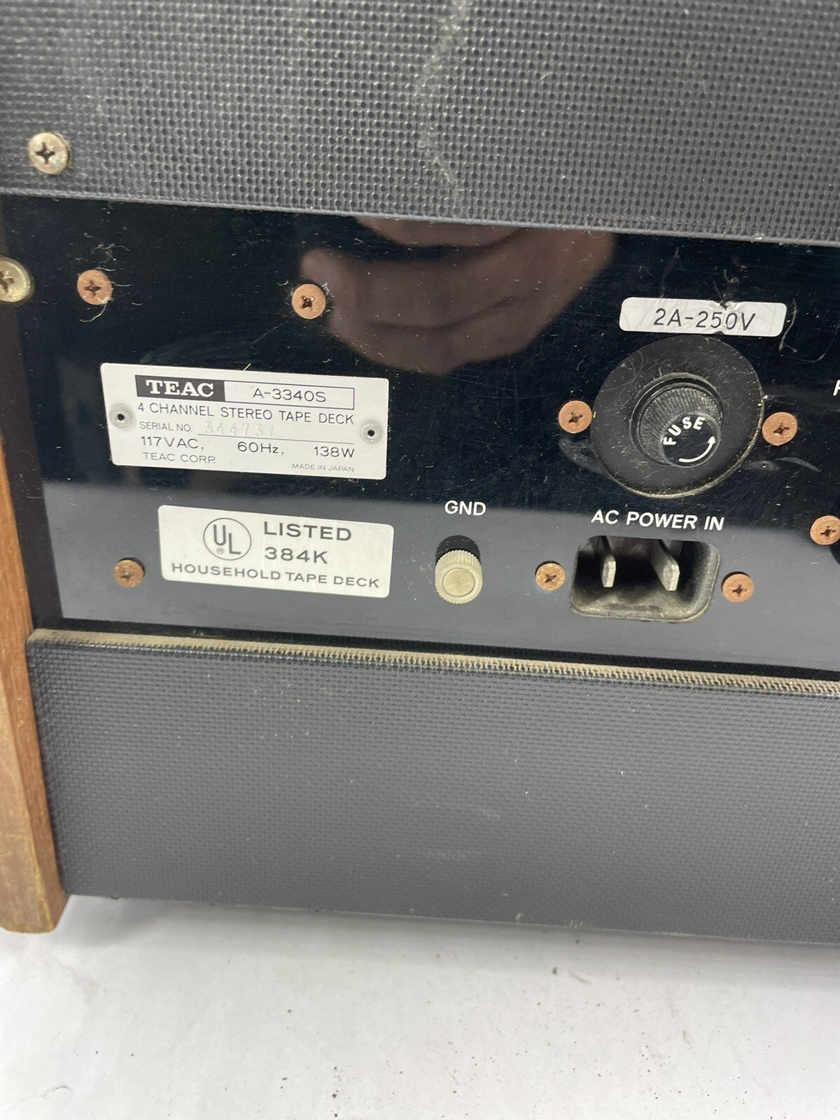 Power Tested Teac A-3340S 4-Channel Simul-Sync Reel to Reel Deck AS-IS