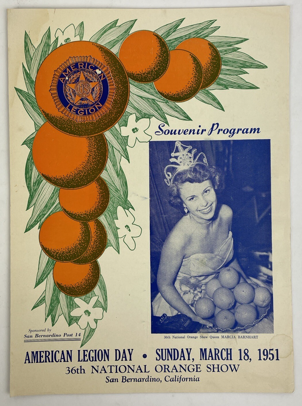 American Legion Souvenir Program 1951 National Orange Show San Bernardino Cali