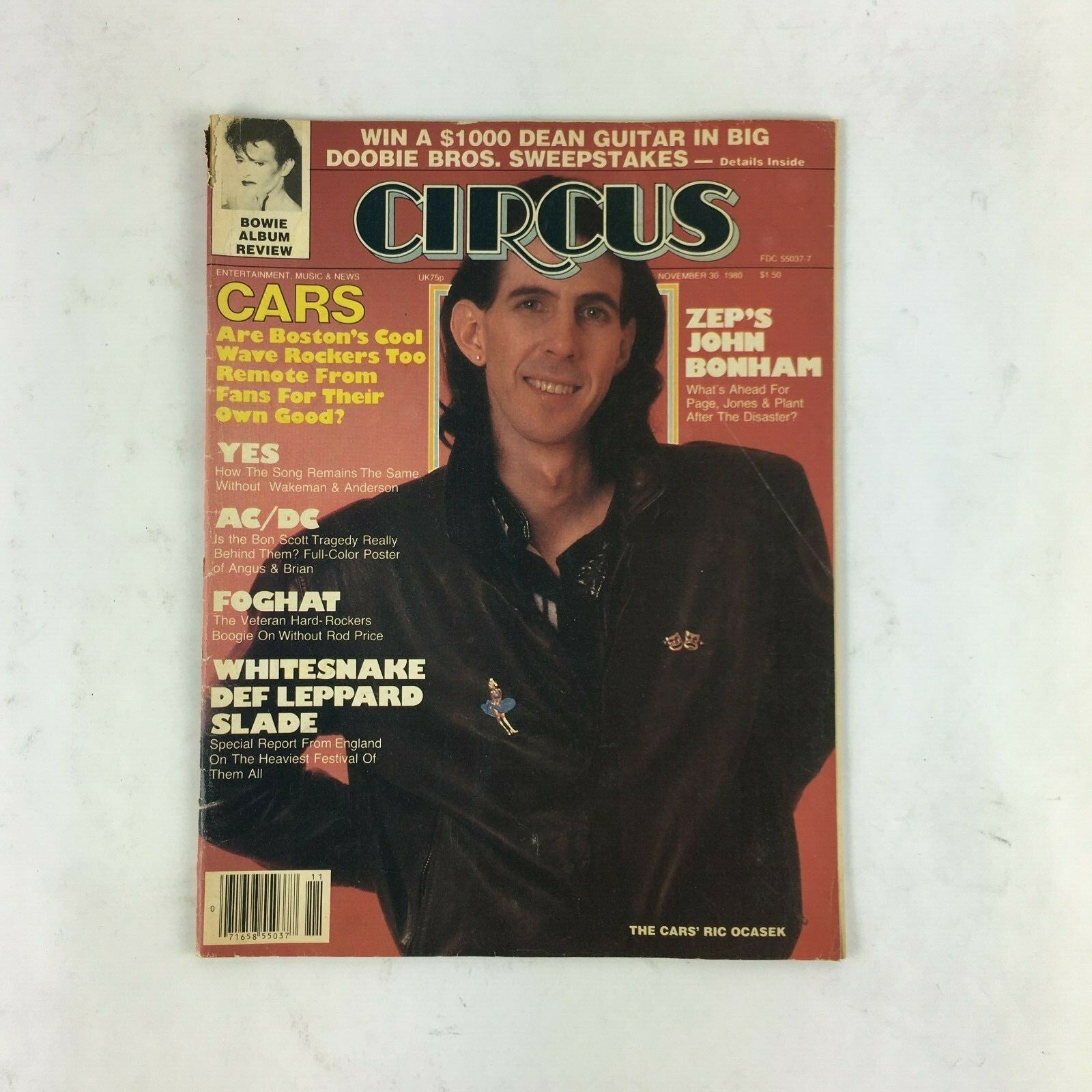 November 30,1980 Circus Magazine Cars Zep's John Bonham Foghat Whitesnake