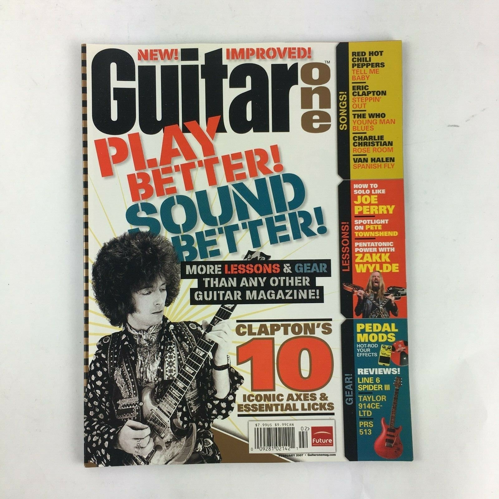 February 2007 Guitar One Magazine Play Better Sound Better Clapton's Iconic Axes