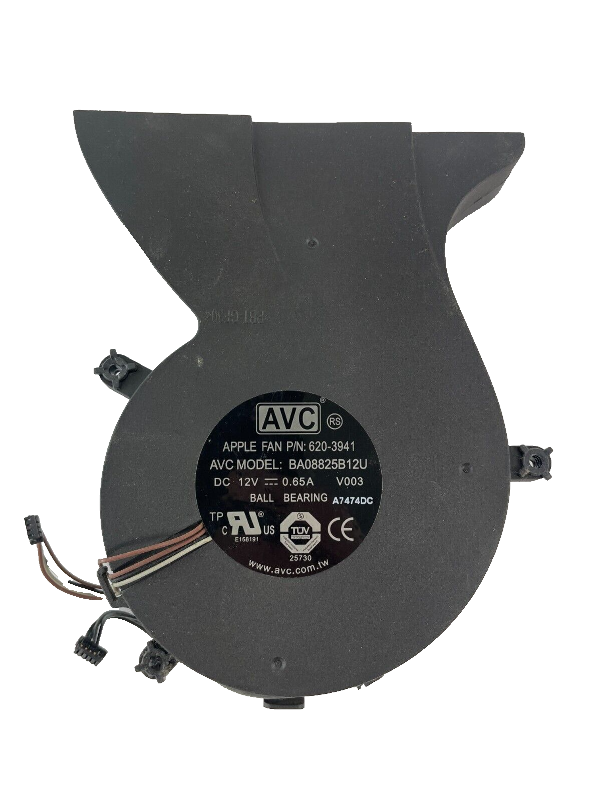 AVC Apple Fan P/N 620-3941 AVC Model BA08825B12U DC12V - Wire CPU Cooling Fan