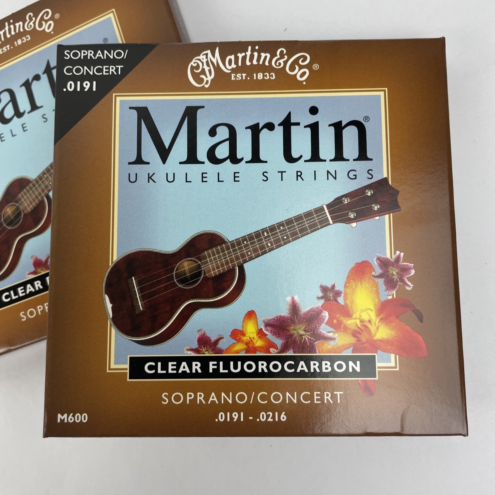 Lot of 2 x MARTIN UKULELE STRINGS SOPRANO / CONCERT .0191 - .0216 C TUNE M600