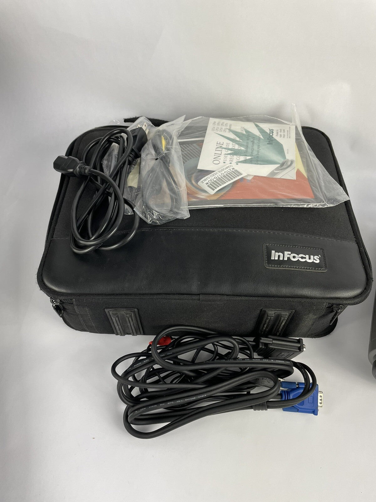 Infocus LP350 Portable Projector Bundle W/ Case + Cords - Tested and Working