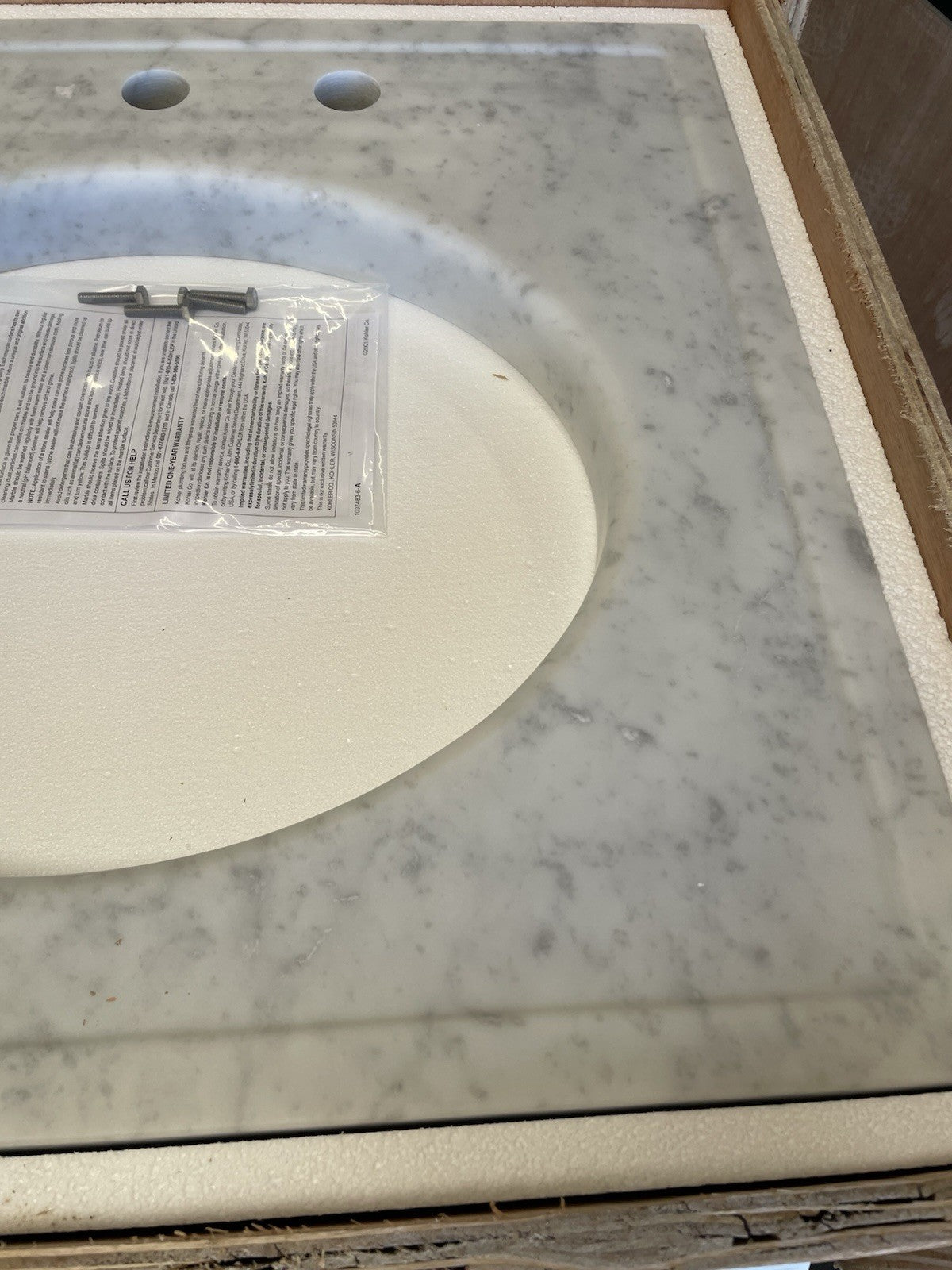 Kohler Kathryn K-3023-WH white frame kit for marble console tabletop bathroom vanity support