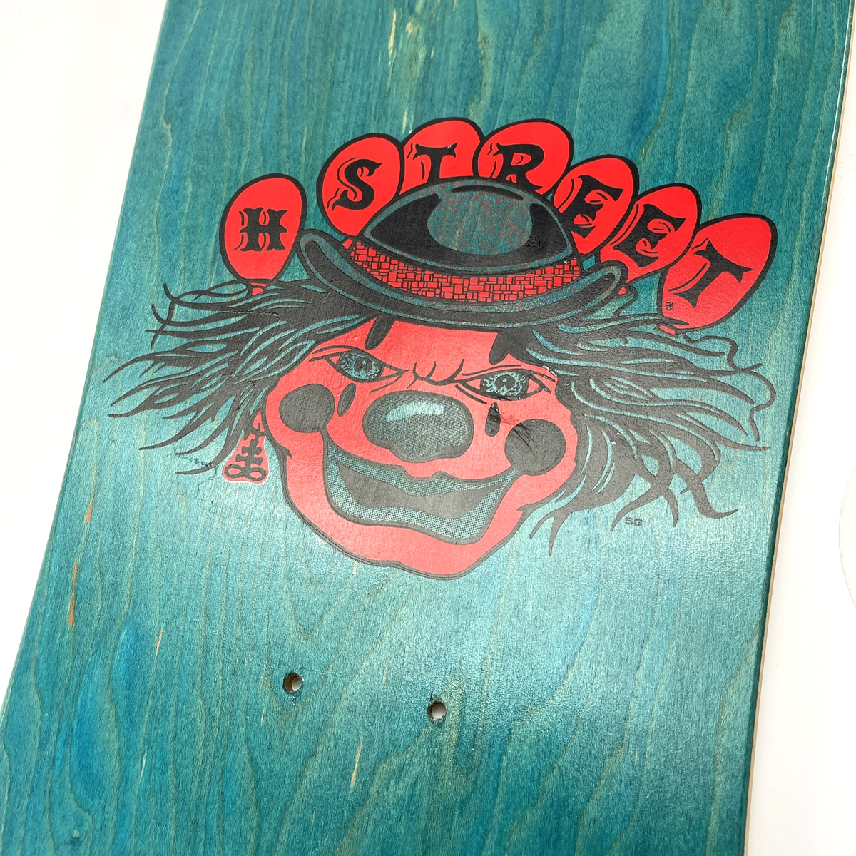 H-Street John Schultes A Series Clown skateboard deck #05 of 136 green orange blue veneer