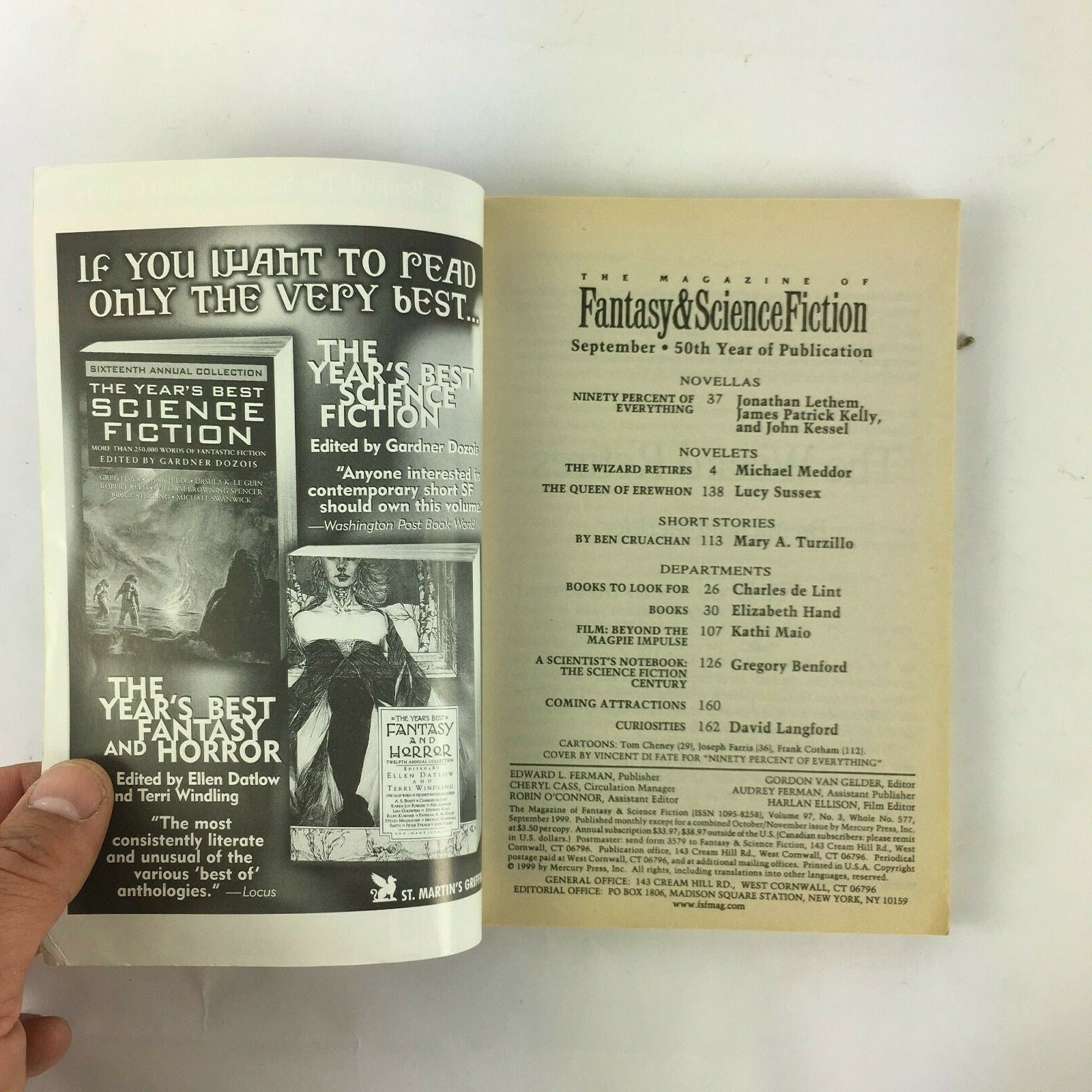 Sep Fantasy & Science Fiction Magazine Ninety Percent of Everything John Kessel