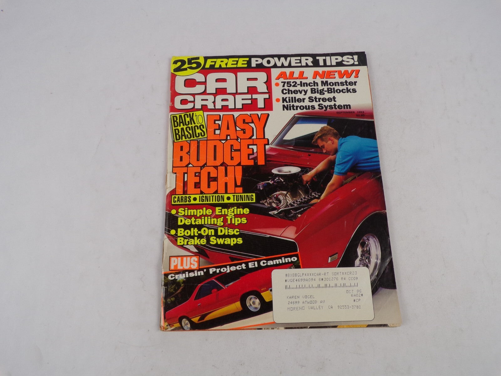 September 1993 Car Craft Easy Budget Tech! Free Power Tips! Simple Engine Detail
