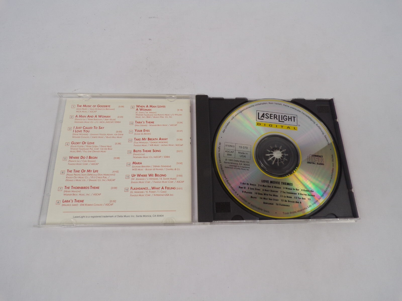 Love Movie Themes Top Gun; Take My Breath Away West Side Story: Maria Gone CD#70