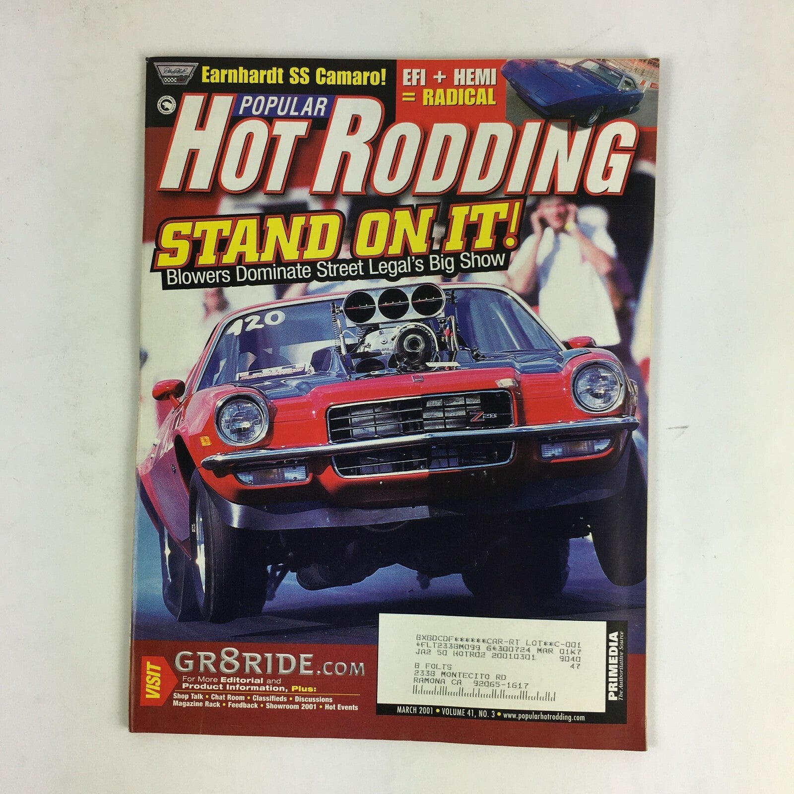 March 2001 Hot Rodding Magazine Stand On It! Blowers Dominate Street Legal's Big