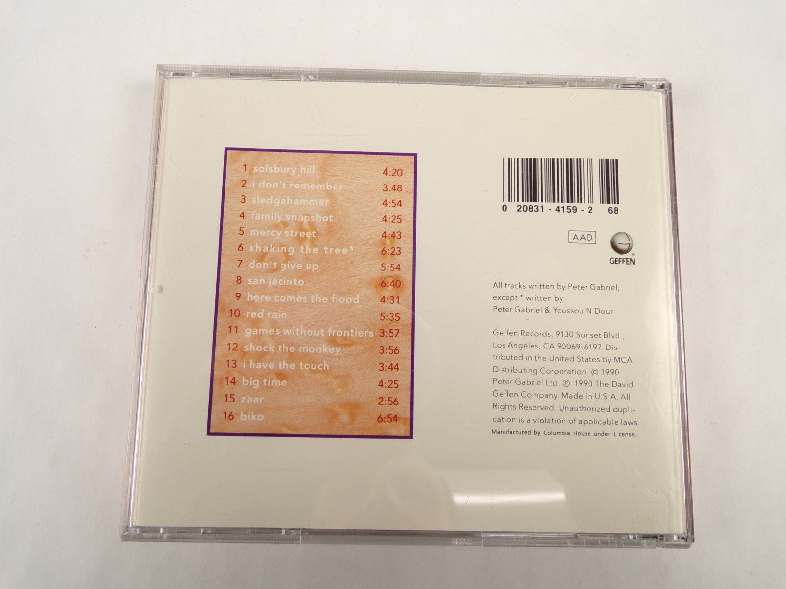 Peter Gabriel Shaking The tree Sixteen Golden Greats CD#54