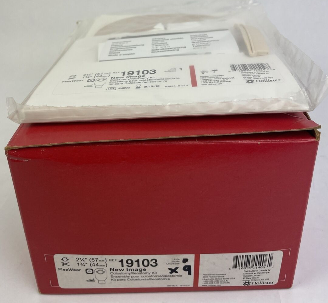 9 x Ileostomy Colostomy Kit New Image Two-Piece System 12 Inch Length to 1-3/4 I