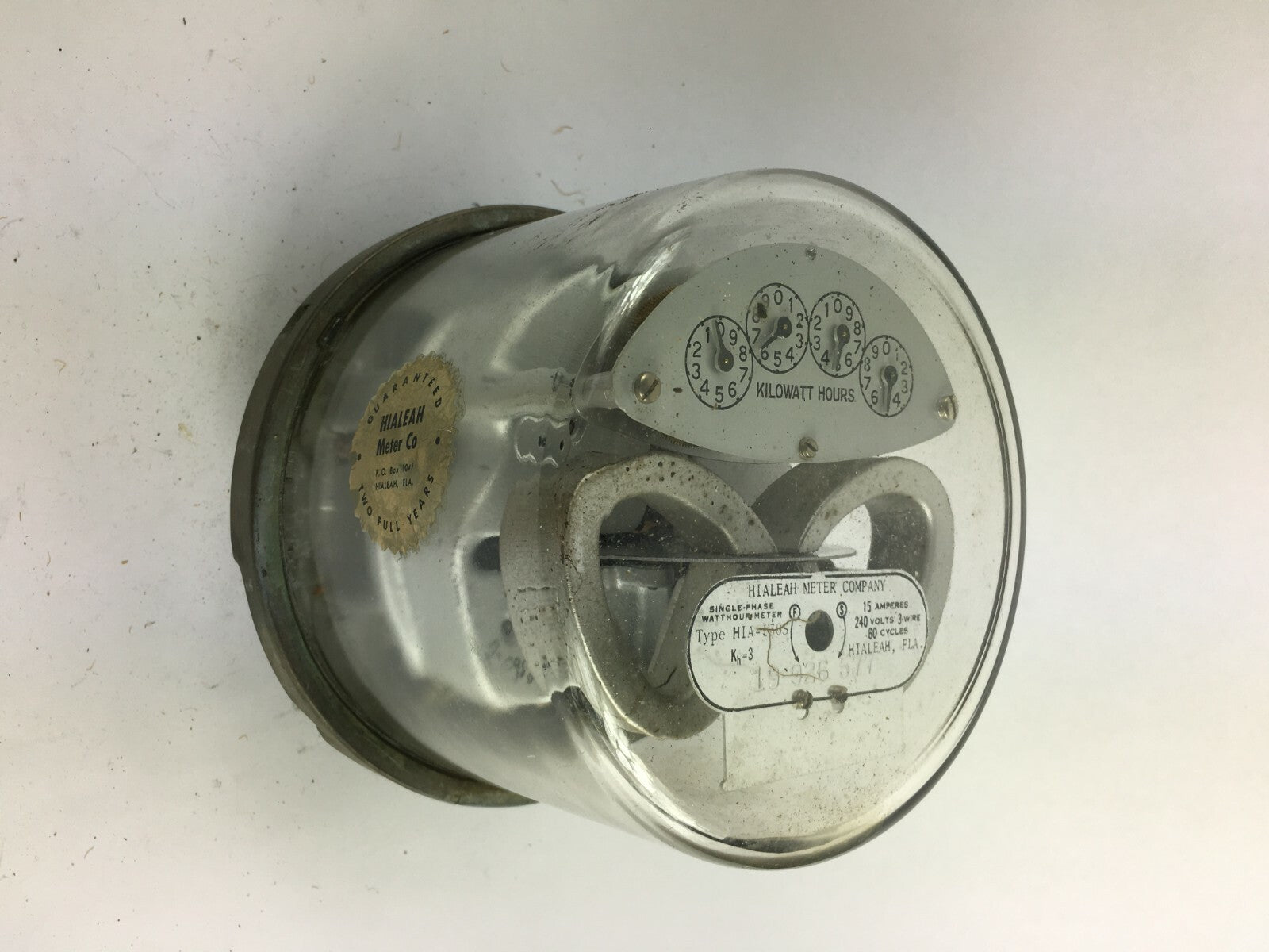 Hialeah Kilowatt Hours Single Stator Watt Hour Meter Type HIA 130S 240v 3-Wire