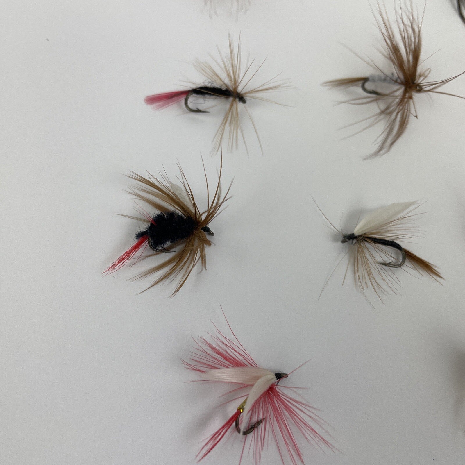 Lot of 19 Vintage Professionally Tied Fishing Flies & Lures Bee Fly Rod Bugs