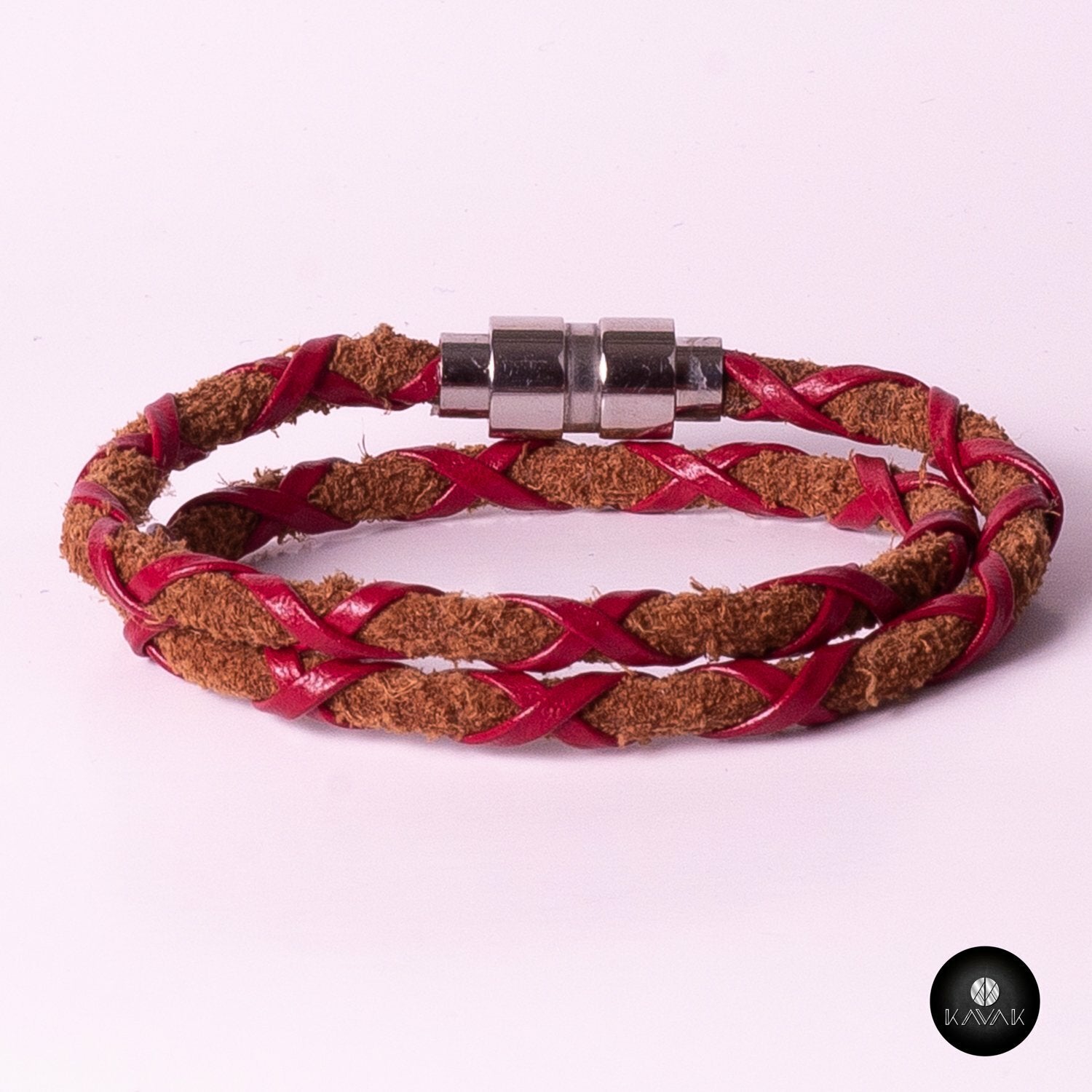 Kavak - Handmade Fearless Red Leather Adjustable Women's Bracelet