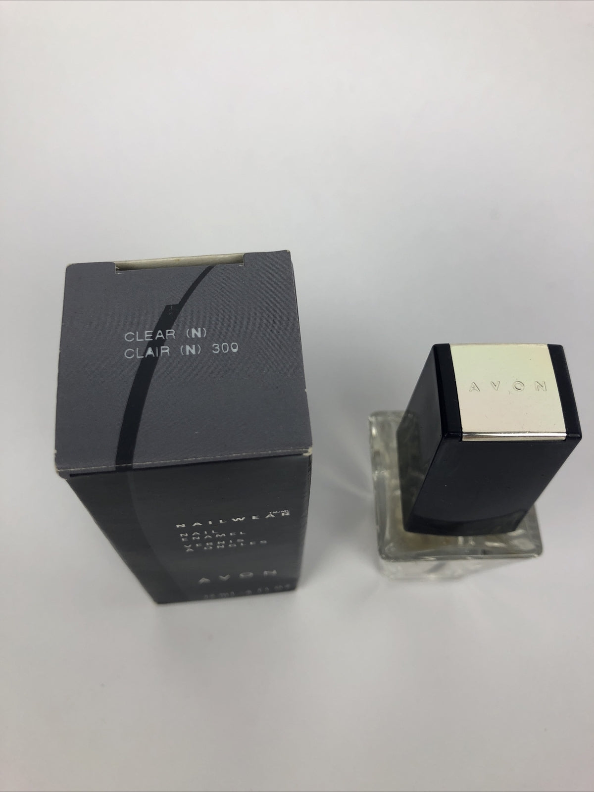 NOS AVON NAILWEAR NAIL ENAMEL CLEAR C1 .4 OZ 12ml BOXED