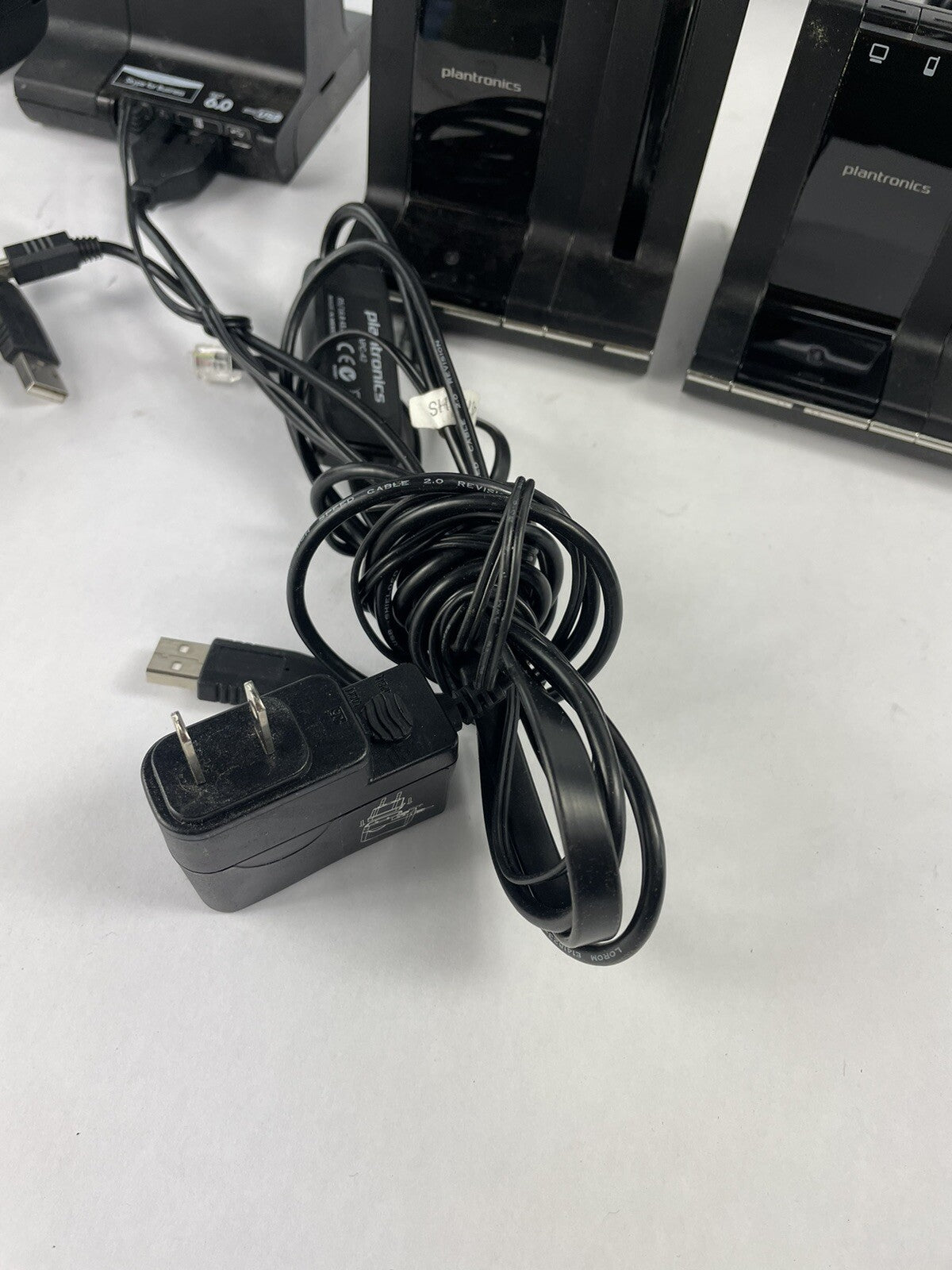 Lot of (7) Plantronics W02 Wireless Headset System Charging Bases w Power Supply