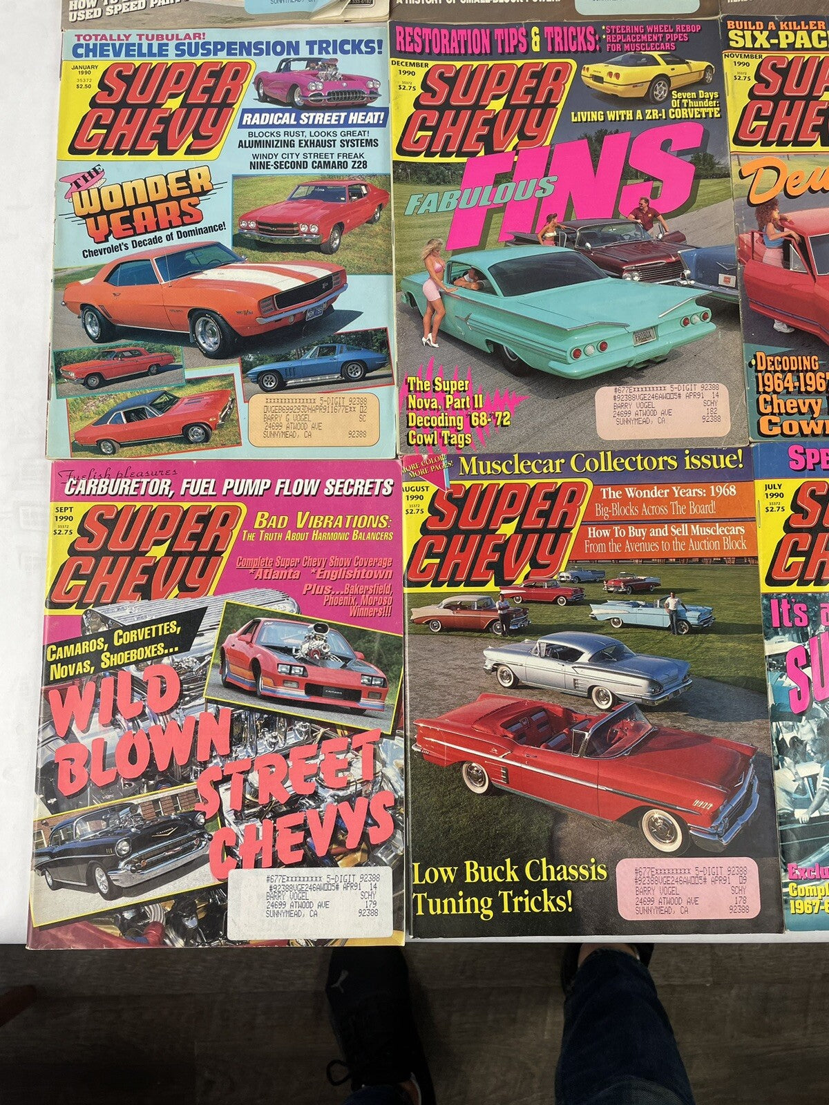 Lot of 12: SUPER CHEVY MAGAZINES Complete Full Set 12 issues Jan to Dec 1990