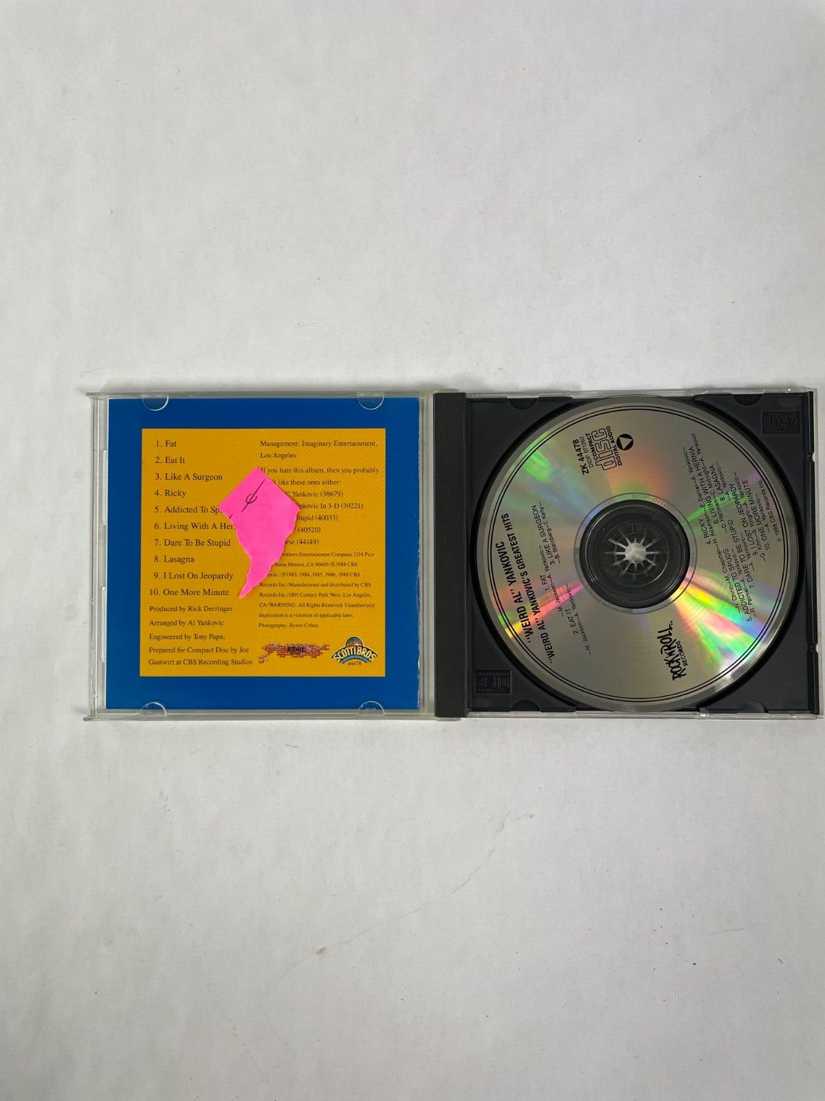 Weird A1 Yankovic's Greatest Hits Fat Eat It Like a Sugeon Ricky Lasagna CD 53