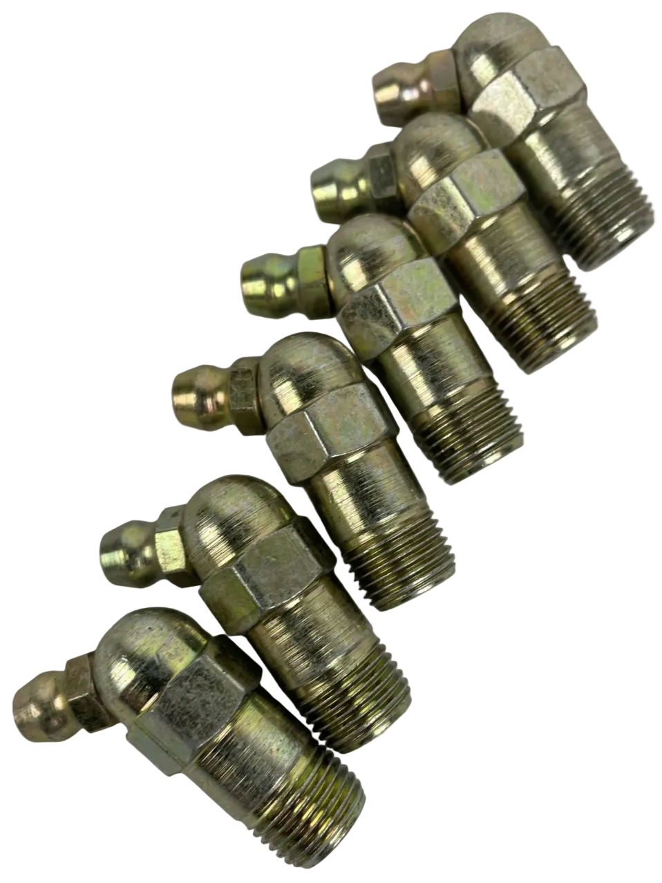 Lot of 6 pc 45° Degree Grease Fitting (s) Tapered Thread 3/8"