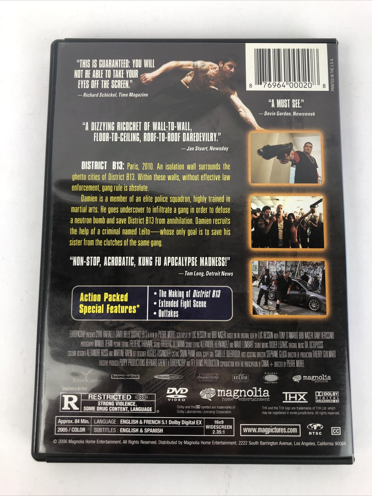 District B13 (DVD, 2006)-Pierre Morel-Region 1 - Mint Disc Guaranteed- Free Ship
