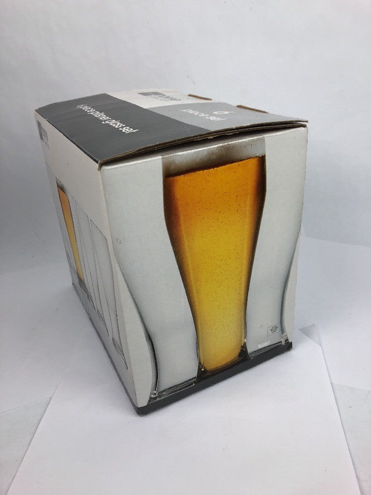 JC Penney Home Collection six-piece clear pilsner beer glass set brand new
