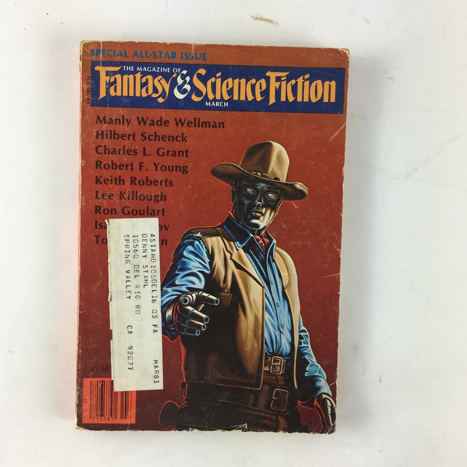 March Fantasy&Science Fiction Magazine Hilbert Schenck Charles L.Grant Keith