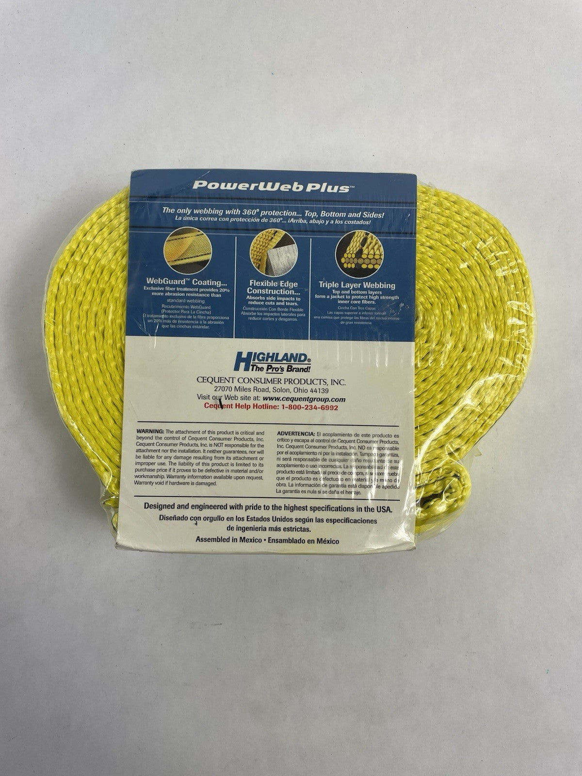 Highland #10178 20' Tow Strap with Loop End Tow Strap with Hook Ends
