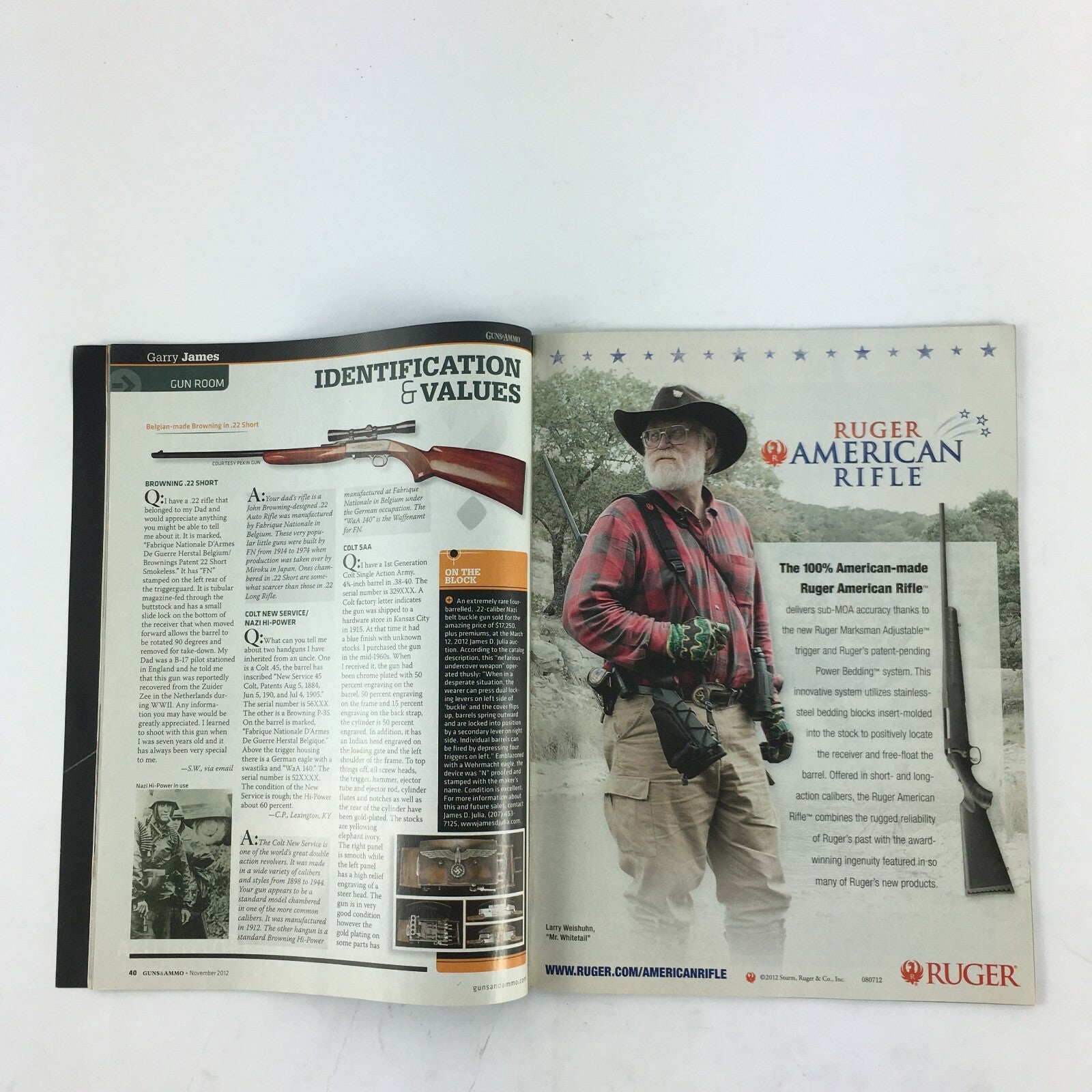 November 2012 Guns & Ammo Magazine Pistol To Carbine Springfield 03 Simpson .17s